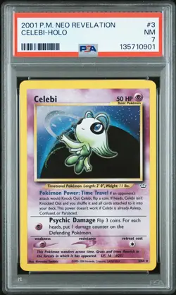 2001 POKEMON NEO REVELATION #3 CELEBI-HOLO PSA 7 - Image 1