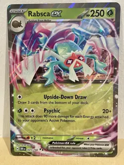 Pokemon TCG Destined Rivals Rabsca EX Holo Card 025/182 Ultra Rare Double Rare - Image 1