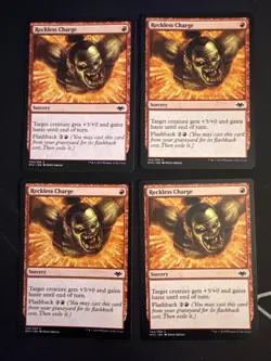4x Reckless Charge (144) Modern Horizons LP MTG Magic the Gathering x4 Playset - Image 1