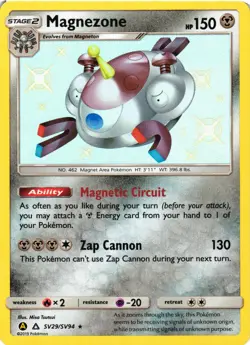 Pokemon TCG Magnezone SV29/SV94 Shiny Holo Rare S&M Hidden Fates NM - Image 1