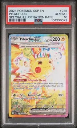Pikachu Ex #238/191 PSA 10 GEM MINT 2024 Pokemon Card Surging Sparks - Image 1