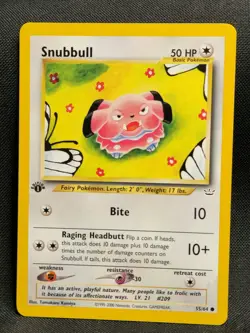 Pokemon - Snubbull 55/64 - 1st Edition Neo Revelation - NM - Image 1