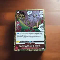 EXACT CARD PICTURED Gum Mole Pistol ST21-017 One Piece TCG Gear 5 EX Deck Foil - Image 1