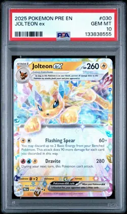 PSA 10 Jolteon ex 030/131 Ultra Rare Prismatic Evolution Pokemon English Gem - Image 1