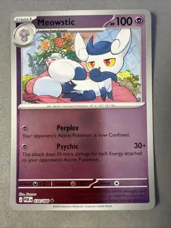 Pokemon TCG * Meowstic 34/088 REVERSE HOLO * Mega Evolution Perfect Order NM - Image 1