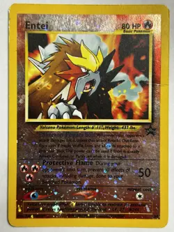 Pokemon Card - Entei #34 Black Star WOTC Movie Promo Reverse Holo - Image 1
