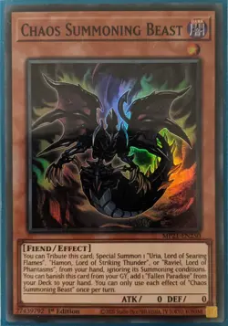 YuGiOh Chaos Summoning Beast Super Rare 1st Edition MP21-EN250 - Image 1