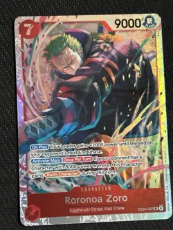 Roronoa Zoro EB04-007 SR One Piece Card Game English NM *SHIPS FAST* Red - Image 1