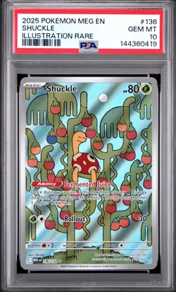 2025 POKEMON MEG EN-MEGA EVOLUTION ILLUSTRATION RARE #136 SHUCKLE PSA 10 - Image 1