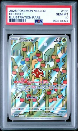 2025 POKEMON MEG EN-MEGA EVOLUTION ILLUSTRATION RARE #136 SHUCKLE PSA 10 - Image 1