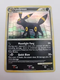 Pokemon TCG Umbreon 10/90 LP Cracked Ice Holo Undaunted - Image 1
