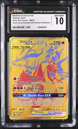 Pokemon - Reshiram & Charizard GX - Sun & Moon Promo - SM247 - CGC 10 Gem Mint - Image 3