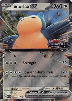 SNORLAX EX (PRISMATIC EVOLUTION STAMPED) 076/131 HOLO POKEMON NM - Image 1