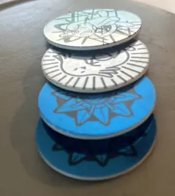 Lot of 4 Official Pokemon TCG Coins Vintage Meowth & Chansey 1999 2000 Wizards - Image 1