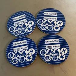 Lot of 4 Official Pokemon TCG Coins Vintage Meowth & Chansey 1999 2000 Wizards - Image 3