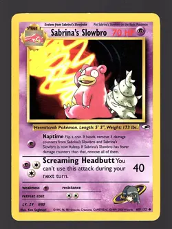 Sabrina's Slowbro 060/132 Gym Heroes Regular - Pokemon Card LP - Image 1