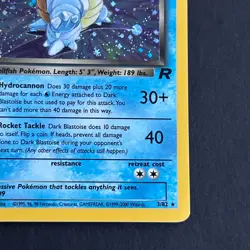 1st Edition Dark Blastoise 3/82 Team Rocket Holo Rare Pokemon Card - Image 4