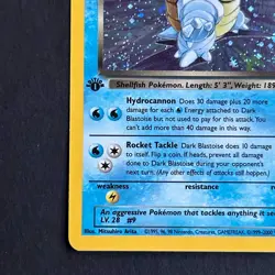 1st Edition Dark Blastoise 3/82 Team Rocket Holo Rare Pokemon Card - Image 5