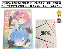 UNION ARENA Re:ZERO UA40BT REZ-1-AP04 Rem Ram FOIL ACTION POINT CARD - Image 1
