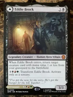 MTG TCG SpiderMan Eddie Brock / Venom 0055 Double Sided Regular Mythic - Image 1