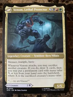 MTG TCG SpiderMan Eddie Brock / Venom 0055 Double Sided Regular Mythic - Image 2