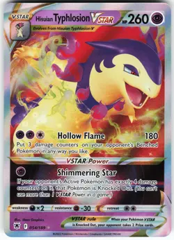 Hisuian Typhlosion VSTAR 054/189 Pokemon SWSH10: Astral Radiance Holo Ultra Rare - Image 1