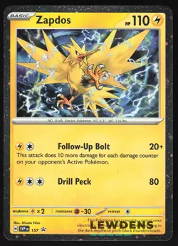 Zapdos - SVP 157 - Cosmos Holo Promo - SV Black Star Promo - Pokemon Card - Image 1
