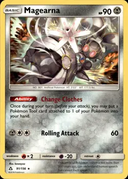 Magearna Rare SM Ultra Prism 91/156 Metal Normal Pokemon Card - Image 1