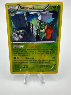 Pokemon Card Roserade 15/124 Dragons Exalted DRX Reverse Holo Rare BLW 2012 LP - Image 1