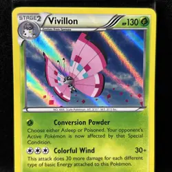 Vivillon 17/146 XY Base Set Holo Rare Meadow Pink 2014 Nintendo Pokemon Card NM - Image 3