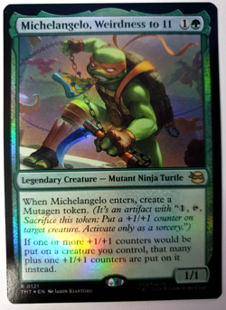 Michelangelo, Weirdness to 11 - FOIL Rare - MTG TMNT - 0121 NM - Image 1