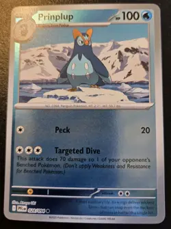 Prinplup 028/094 Reverse Holo Common Phantasmal Flames Pokemon TCG - Image 1