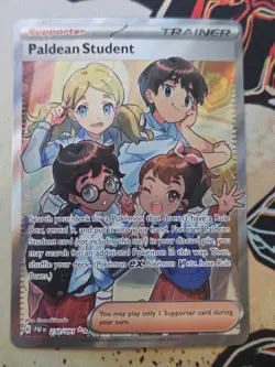 Pokemon TCG Paldean Student 230/091 Full Art Ultra Rare Holo - Paldean Fates NM - Image 1