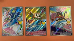 Pokemon TCG First Partner Illustration Litten, Rowlet, Popplio Set - Image 1