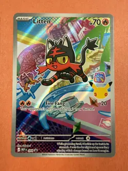 Pokemon TCG First Partner Illustration Litten, Rowlet, Popplio Set - Image 5