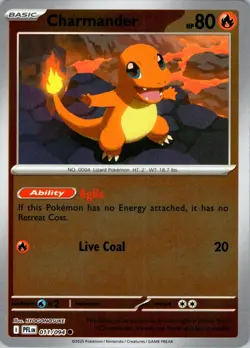 Charmander Common Reverse Holo ME02: Phantasmal Flames 011/094 NM Pokemon - Image 1
