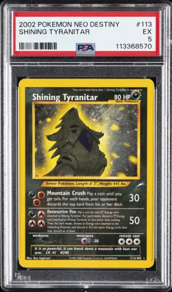 2002 POKEMON NEO DESTINY #113 SHINING TYRANITAR PSA 5 - Image 1