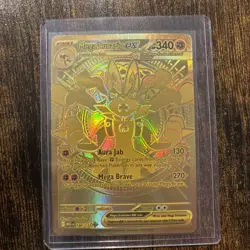 Pokemon TCG Mega Lucario EX Mega Evolution 188/132 Gold Rare Card - Image 1