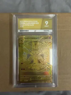 Pokemon TCG - Gold Mega Lucario EX Hyper rare 188/132 ACE 9 Mega evolution - Image 1