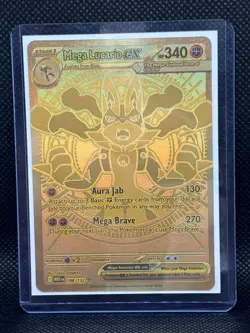 Pokemon TCG Mega Lucario EX Mega Evolution 188/132 Gold Rare Card - Image 3