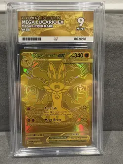 Pokemon TCG - Gold Mega Lucario EX Hyper rare 188/132 ACE 9 Mega evolution - Image 1