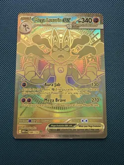 Mega Lucario ex - Mega Evolution 188/132 - English - Gold Rare - Pokemon TCG - Image 1