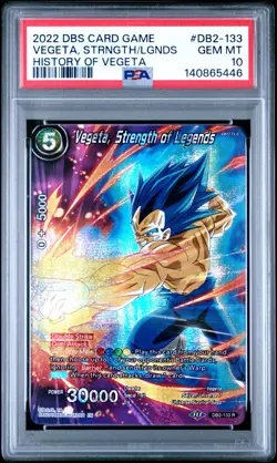 2022 DRAGON BALL SUPER CARD GAME #DB2-133 Vegeta Strength of Legends PSA 10 - Image 1