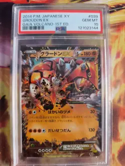 Pokemon Card Groudon Ex 1. Edition Holo Gaia Volcano XY Japanese PSA 10 - Image 2