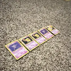 Pokemon TCG Base Set Wizards Psychic Haunter Kadabra Mr. Mime Lot 5 Cards - Image 2