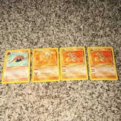 Pokemon TCG Fossil Wizards Kabuto Kabutops Hitmonlee Lot 4 Cards - Image 1