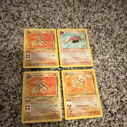 Pokemon TCG Fossil Wizards Kabuto Kabutops Hitmonlee Lot 4 Cards - Image 2