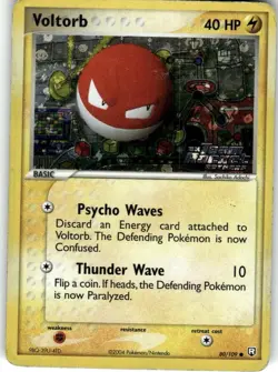 Pokemon Card - Voltorb Team Rocket Returns 80/109 Common Reverse Holo STAMP Dmg - Image 1