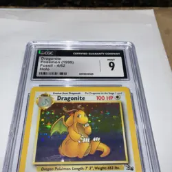 Dragonite 4/62 Fossil Holo Rare CGC 9 Mint Vintage Pokemon Card 1999 - Image 2