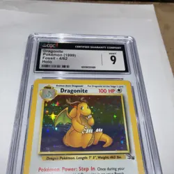 Dragonite 4/62 Fossil Holo Rare CGC 9 Mint Vintage Pokemon Card 1999 - Image 3